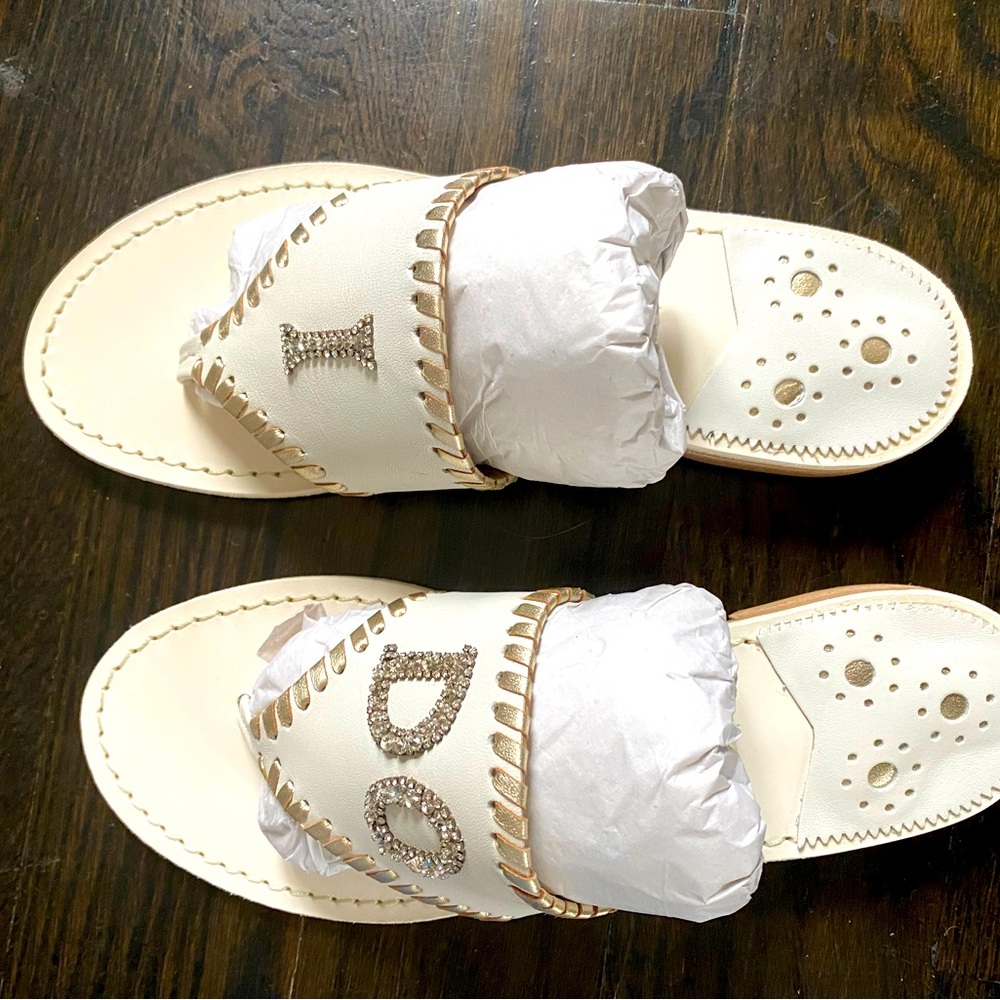 Jack rogers I Do embellished sandal. 6.5. NWB. Never worn.